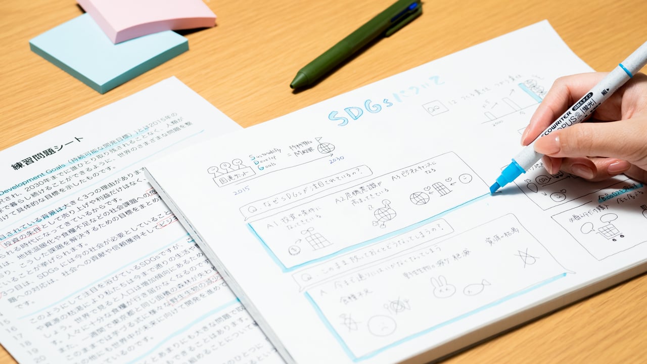 絵心なくてもOK!グラレコでSDGsについてまとめよう