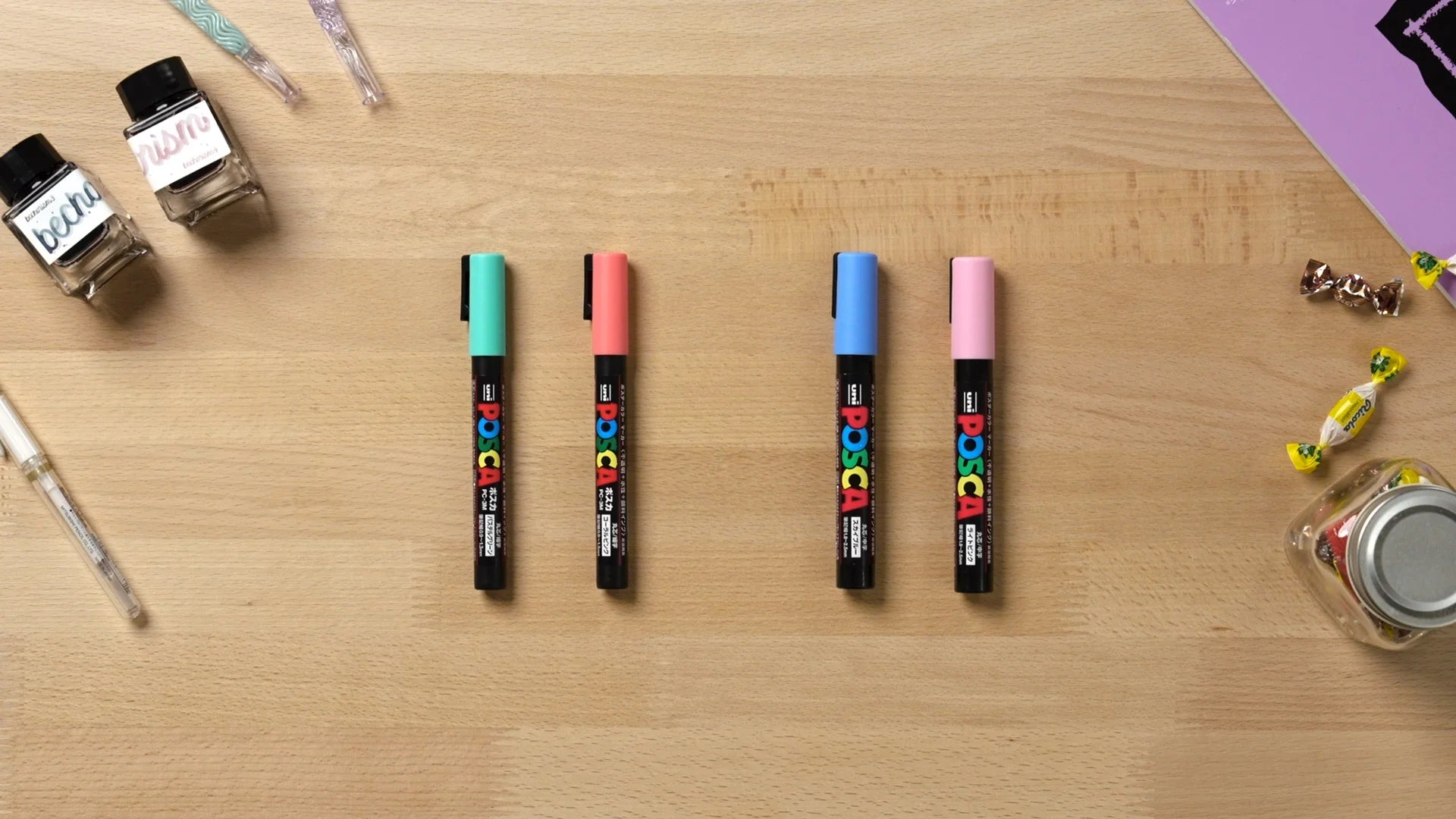 POSCA 細字丸芯・中字丸芯 4色