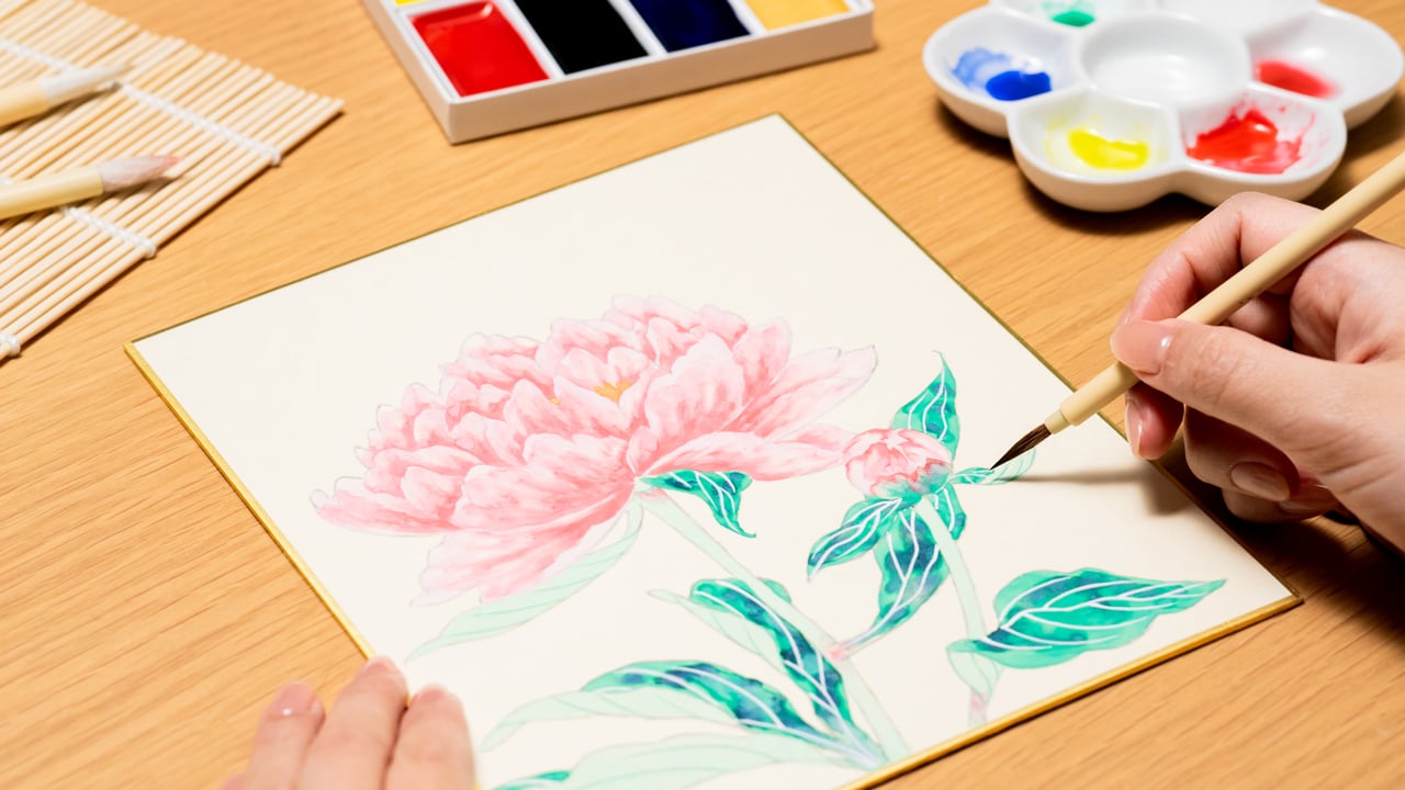 はじめての日本画〜顔彩で芍薬の花を描こう〜 – Lakit